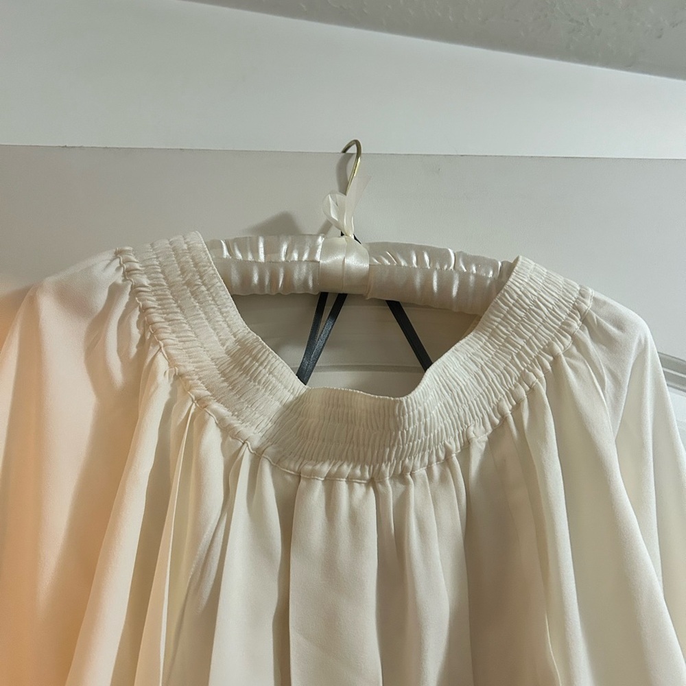Derek Lam Silk Shirred Off-The-Shoulder Blouse - Picture 3 of 9